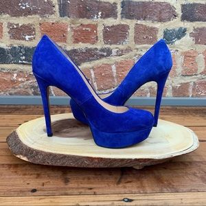 NWOT Jessica Simpson Blue Suede Heels Size 8.5